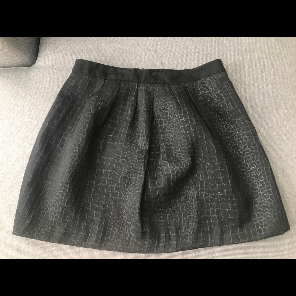 Black faux snake print skirt
